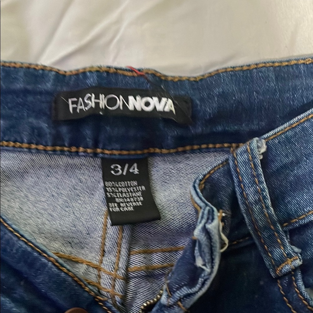 Fashion Nova Dark Blue Denim Pants size 3/4